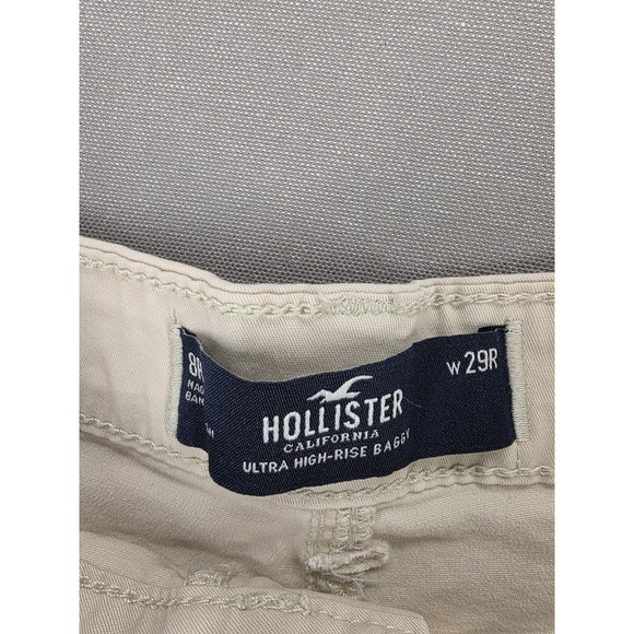 Hollister Pants Womens 8R 29 Beige Ultra High Rise Baggy Cargo Y2K Skater 29x29 - Picture 9 of 10